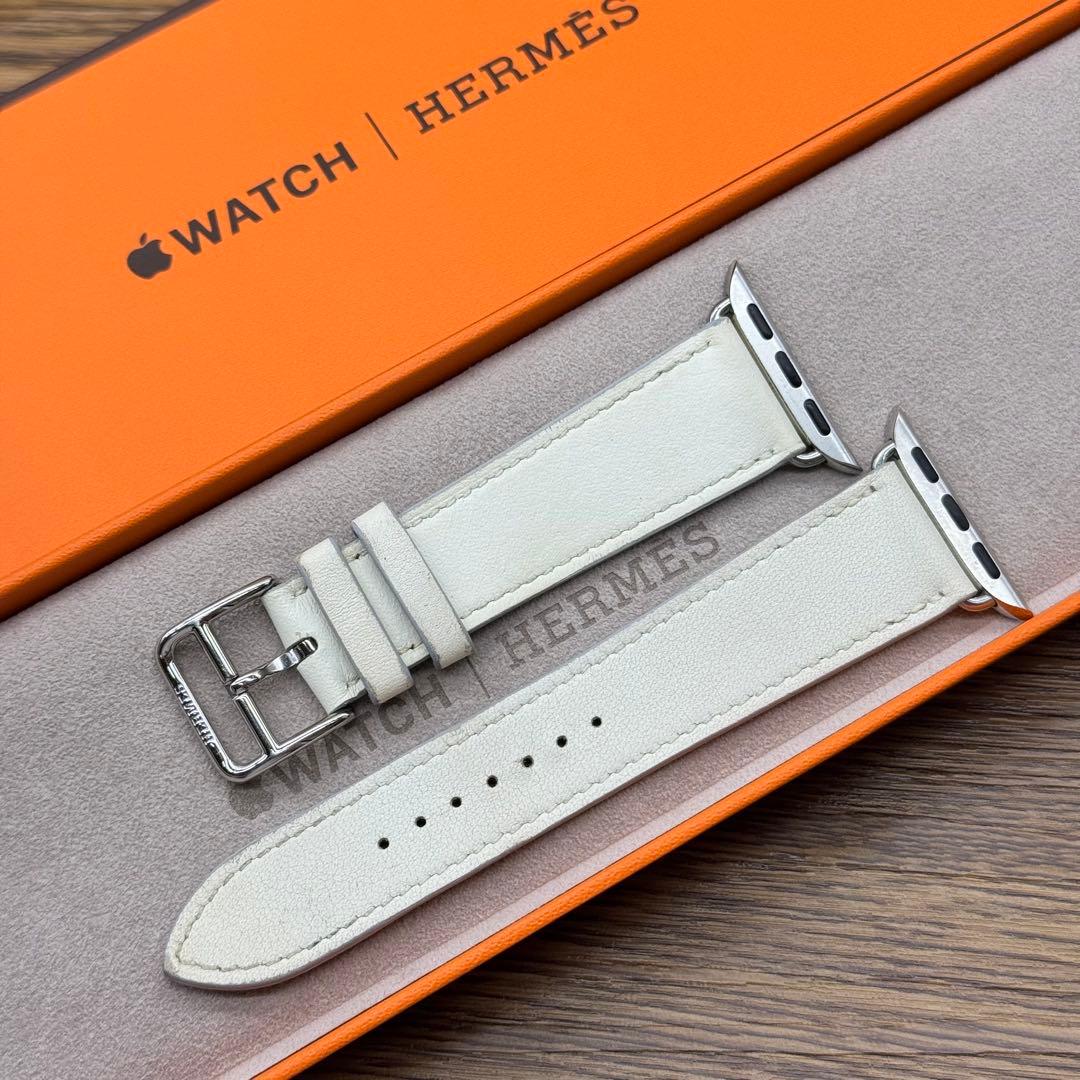 2531 Apple Watch エルメス　ホワイト　白　レザーバンド　41㎜