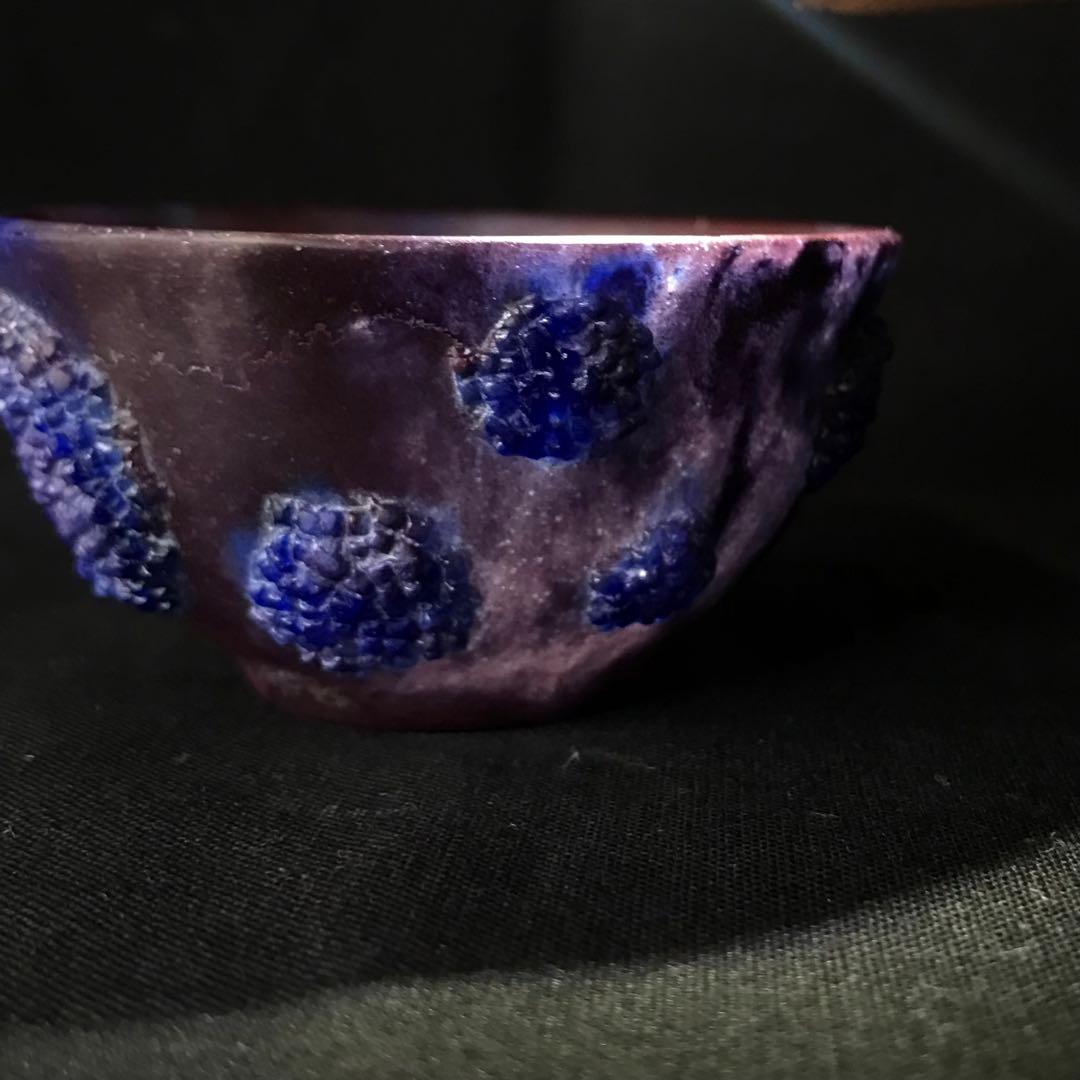 ガラス作家　佐伯泰典作　紫陽花　ぐい呑　パートドヴェール