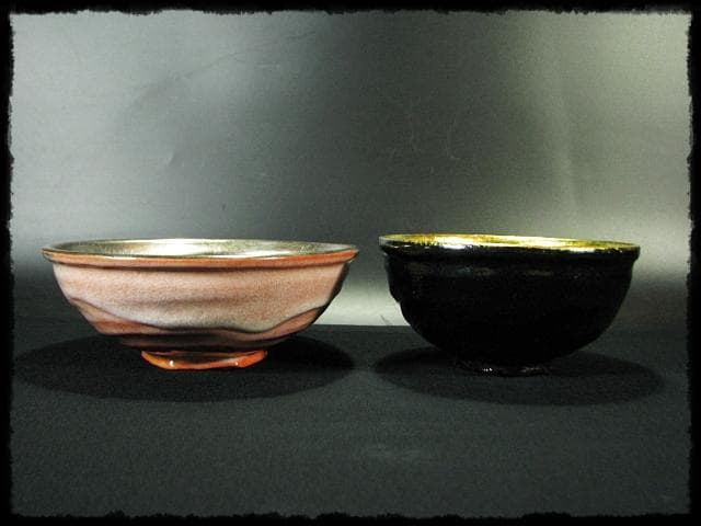 即中斎好 嶋台 茶碗 金銀一双 佐々木 昭楽 茶道具 f236