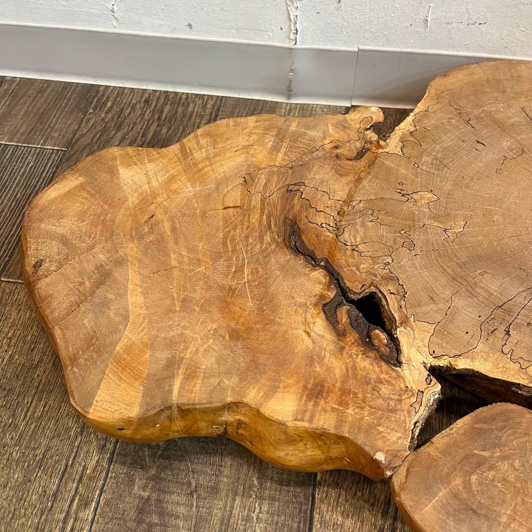 天然木 一枚板 台座 花台 盆栽台 敷板 香炉台 花梨屋久杉 欅 総重量7kg