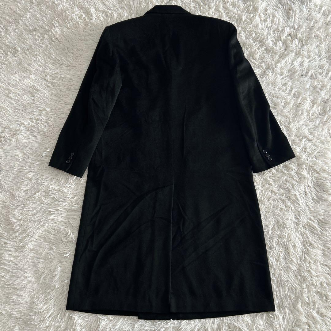 極美品✨ ヴィンテージ カシミヤ100% ダブルロングチェスターコート L 黒