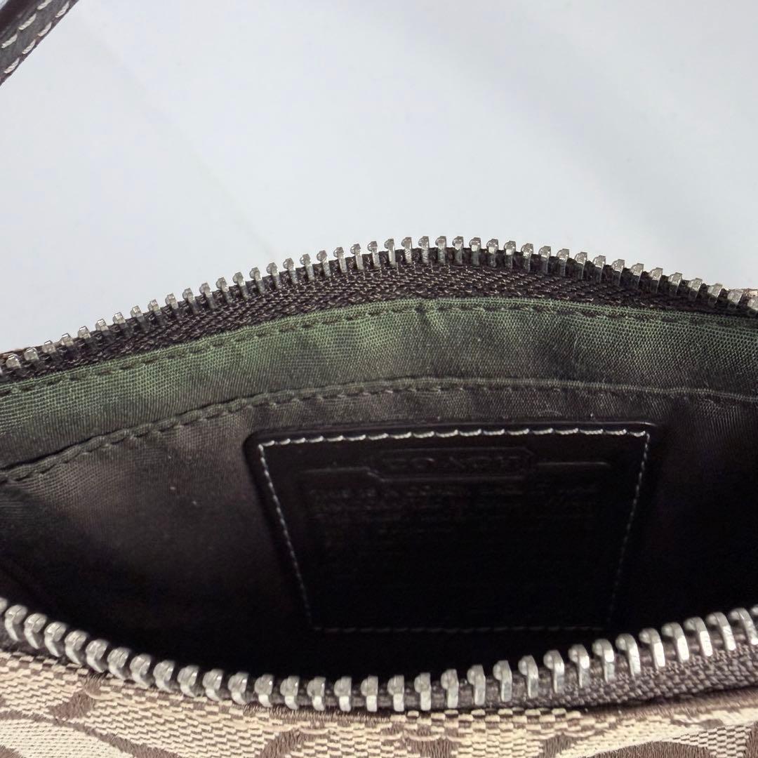 コーチ アクセサリーポーチaccessory pouch6094チャームブラウン