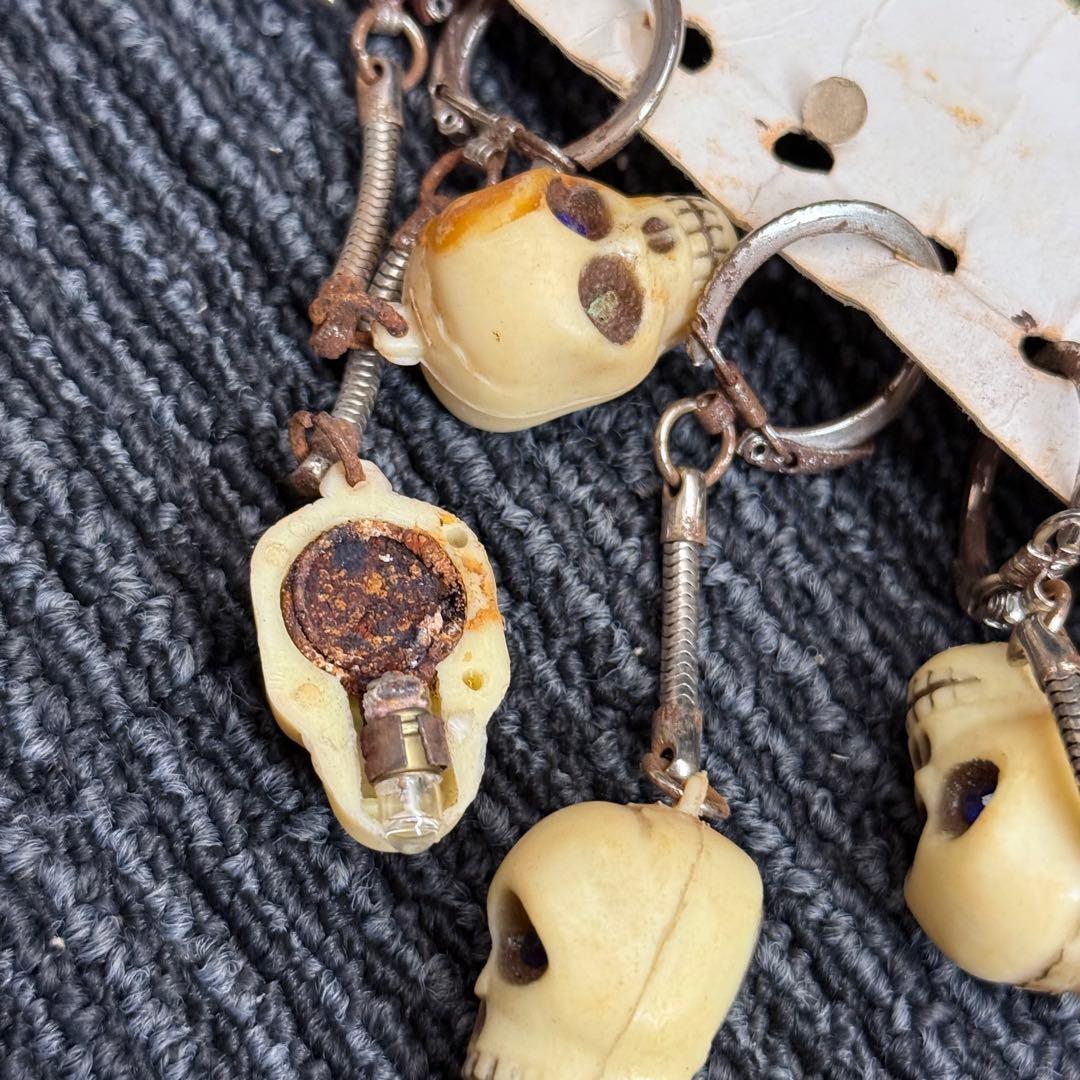 キーホルダー ドクロ 髑髏 骨 レトロ 当時物 ジャンク まとめて 大量