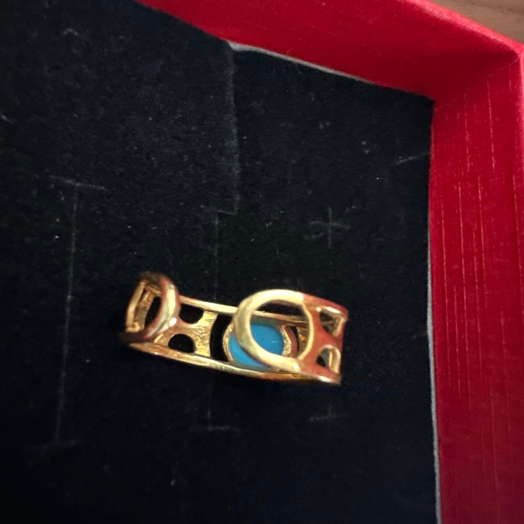 k18 トルコ石リング　レディース 指輪 k18 ターコイズ トルコ石