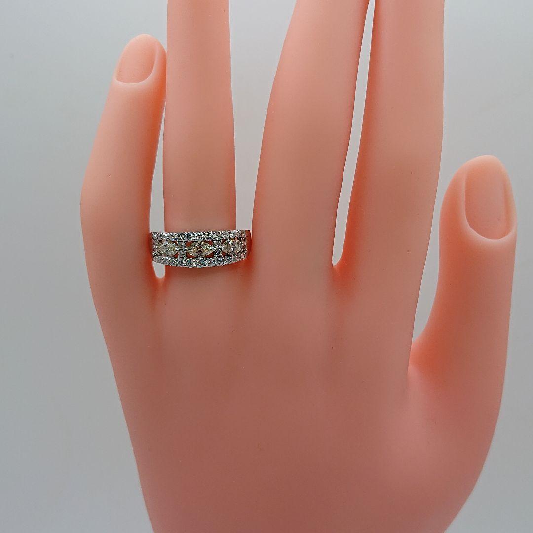 チョコママ様1カラット 真ん中マーキース 天然ダイヤモンドリング プラチナ900