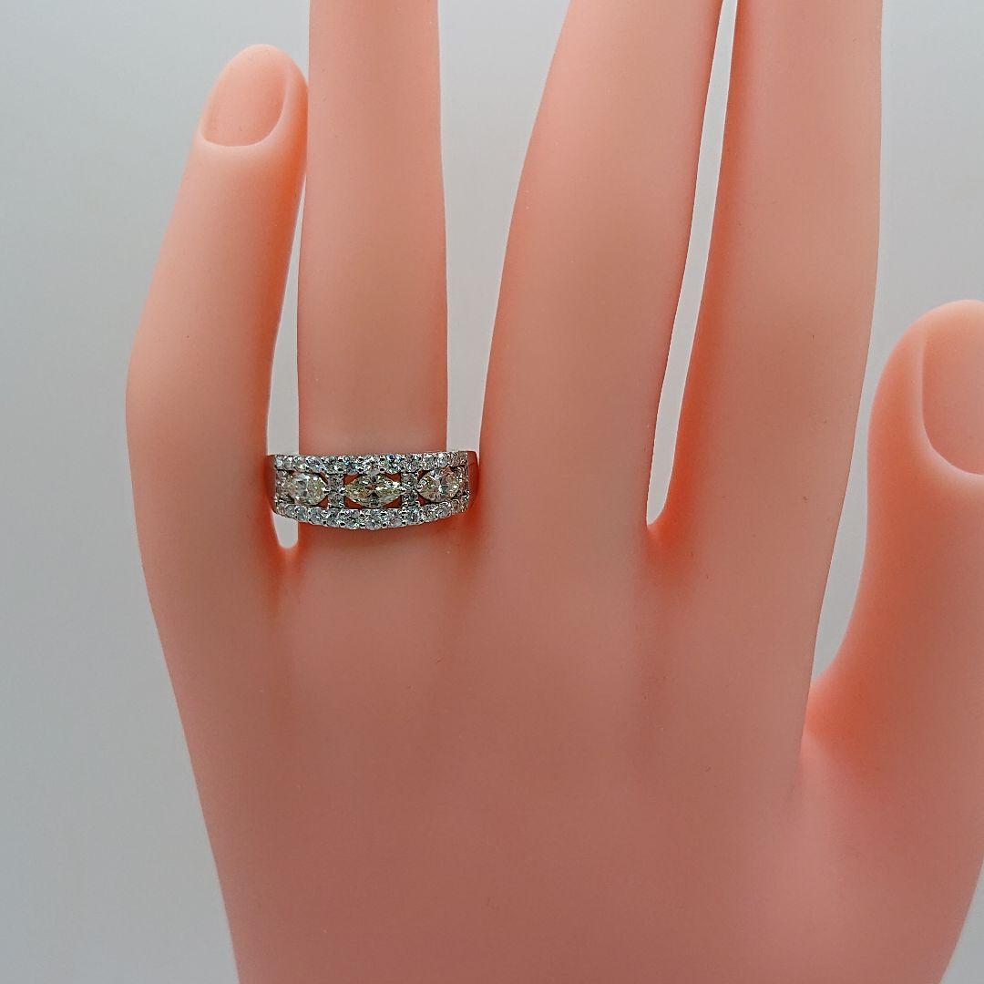 チョコママ様1カラット 真ん中マーキース 天然ダイヤモンドリング プラチナ900