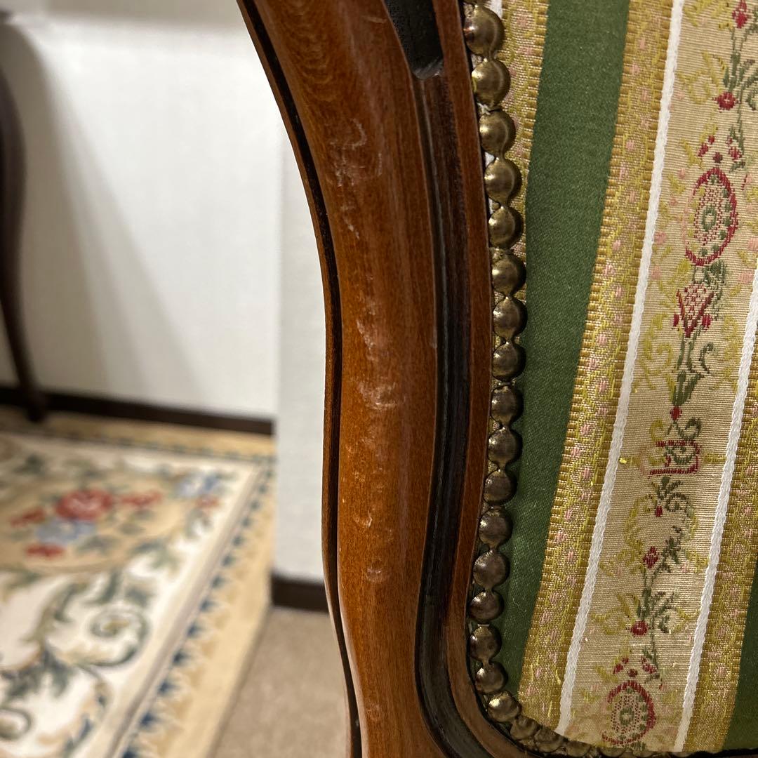 クラシックストライプ柄ダイニングチェア