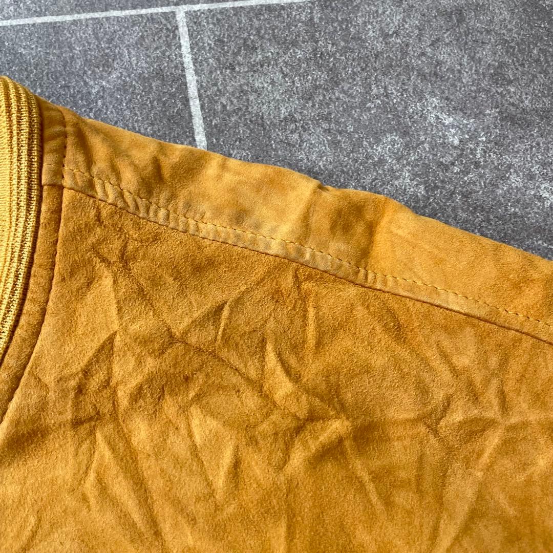 本革 ヴィンテージ スエードレザーブルゾン ユーロ古着 キャメル 56