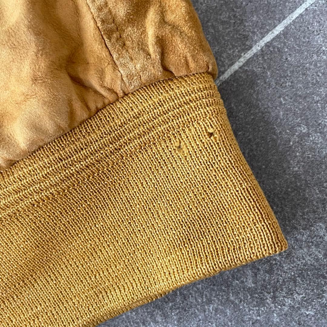 本革 ヴィンテージ スエードレザーブルゾン ユーロ古着 キャメル 56