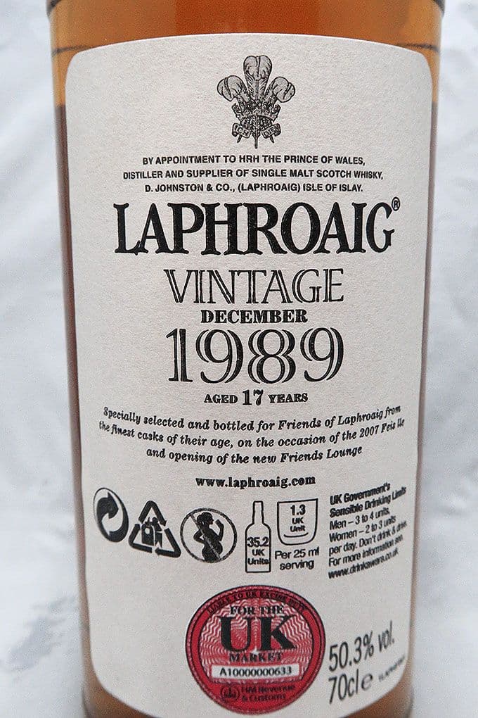 ラフロイグ１９８９ １７年 ２００７年アイラフェスティバルボトリング