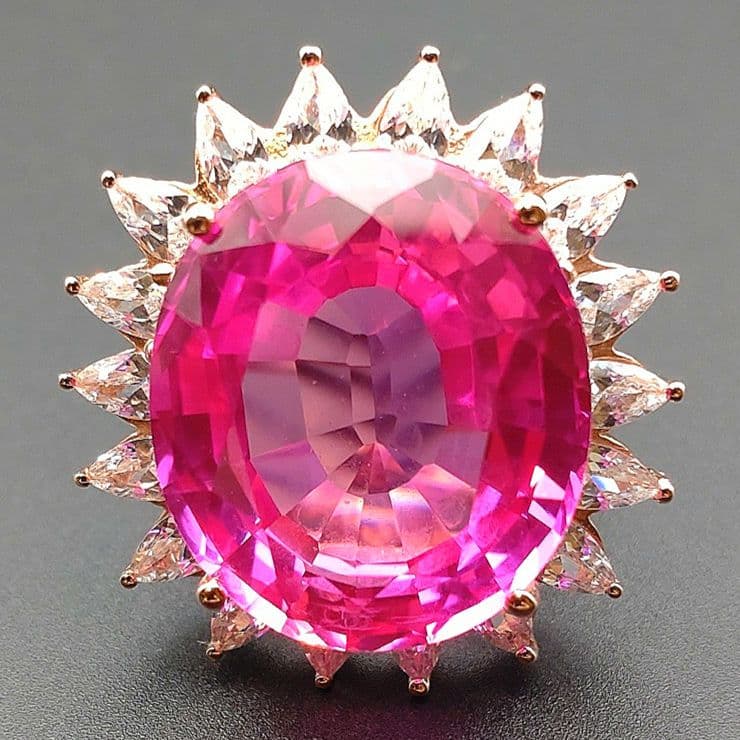 りりここ 天然ビビットピンクルべライトトルマリン 36.80CT 指輪