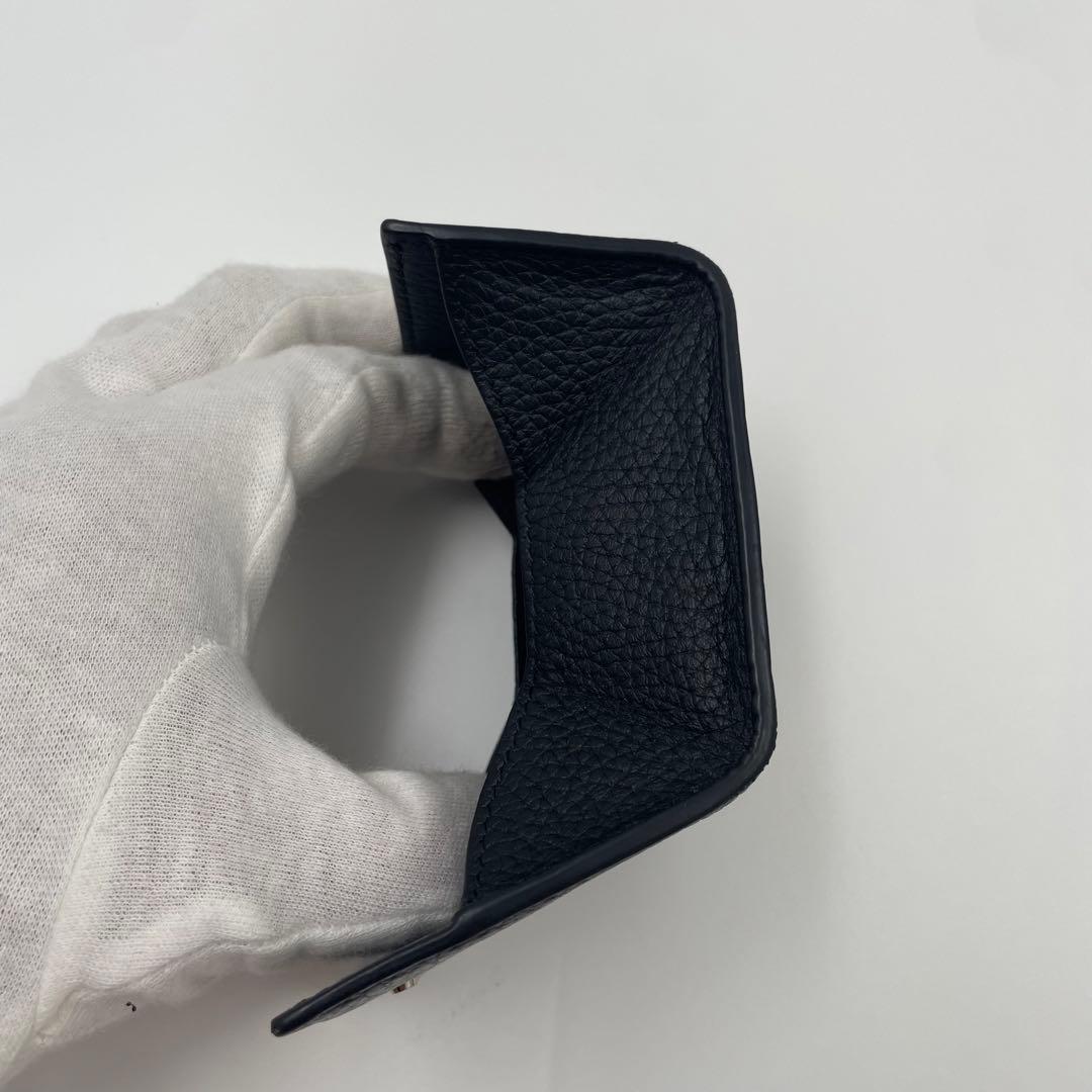 【✨極美品 現行】GUCCI ケース メタルロゴ シボ革 ブラック