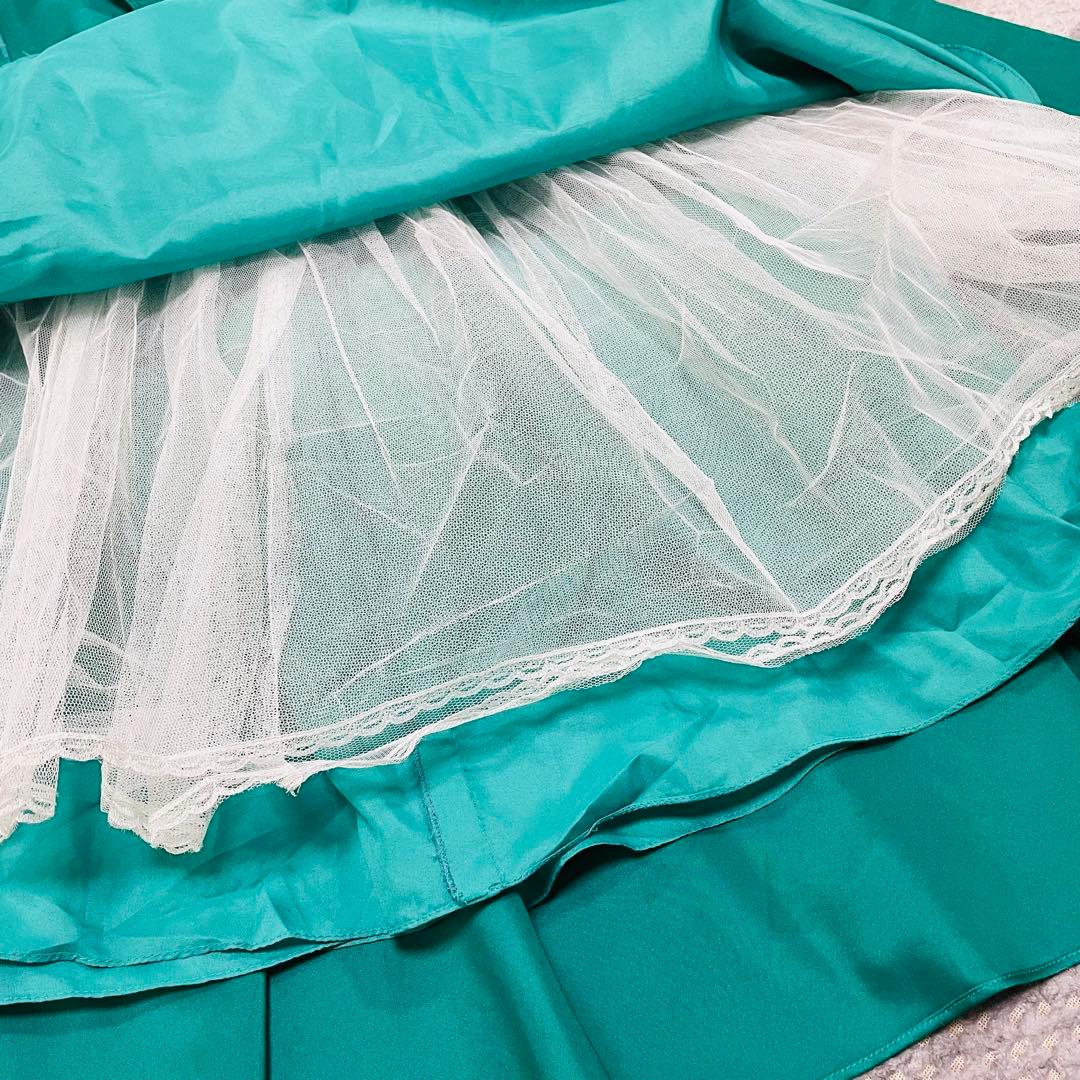 人気完売品✨ファインフェザーズ　ロングドレス　11号　演奏会　お花　グリーン