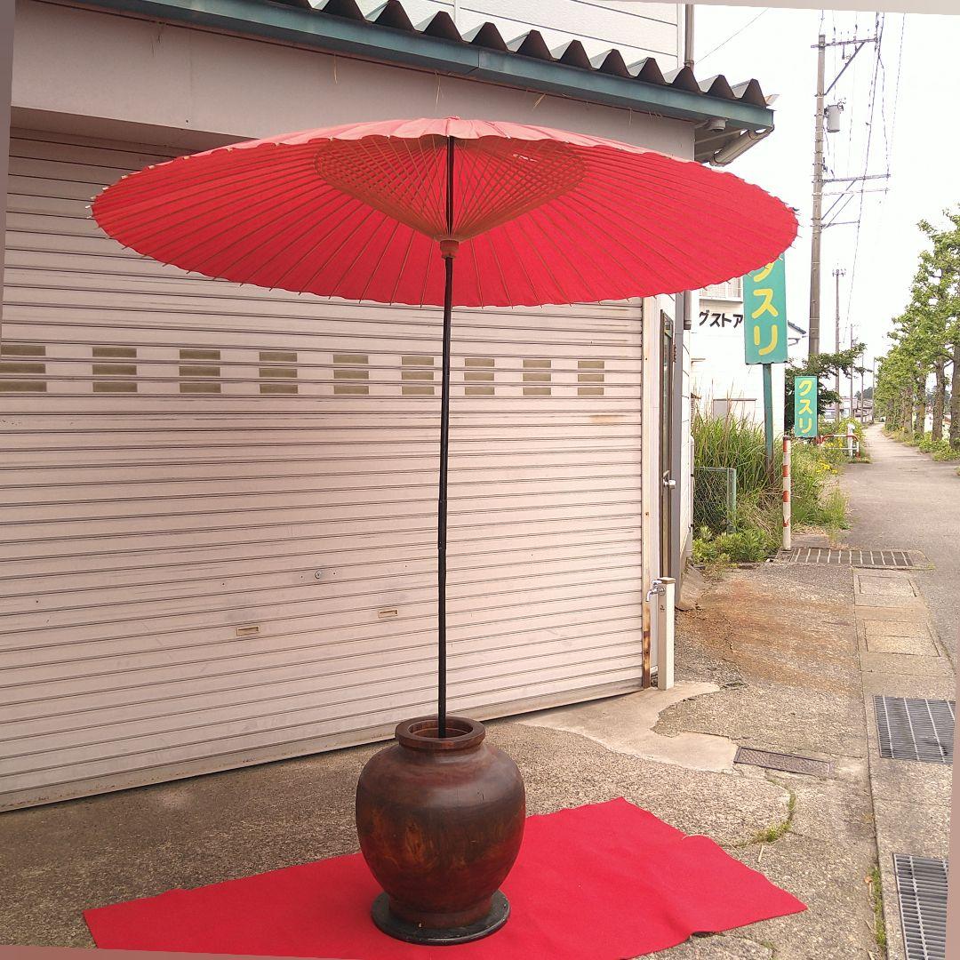 Ａ49 野点傘一式 傘 スタンド 木製傘立 三点 木製傘立 井波製 茶道具