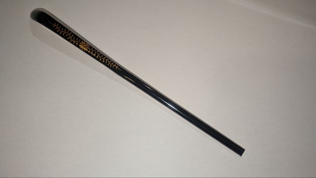 即中斎利写茶杓『夏山』嵯峨宝筐院竹似　小楠公六百年記念　菊唐草蒔絵　二重箱