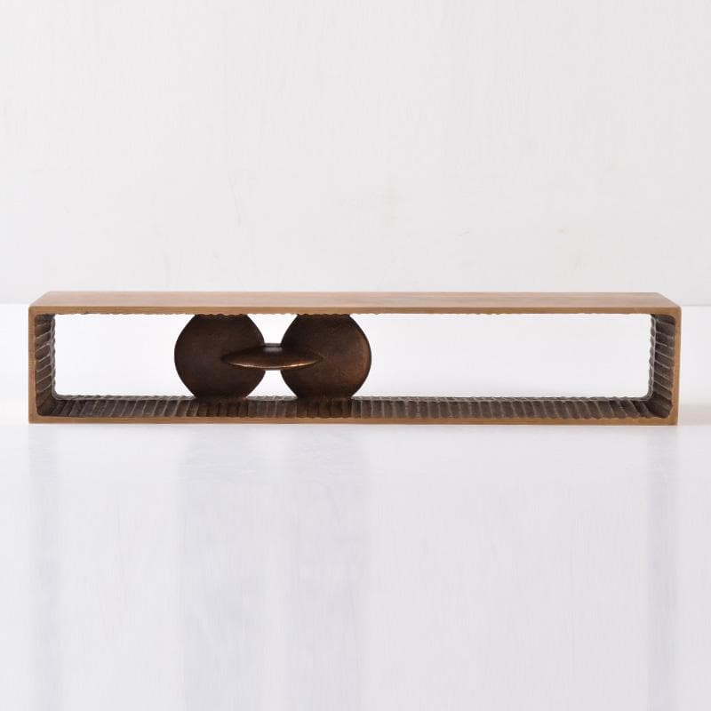 書道具　西村純一作　鋳銅　文鎮　銘「雫」　共箱　V　7339