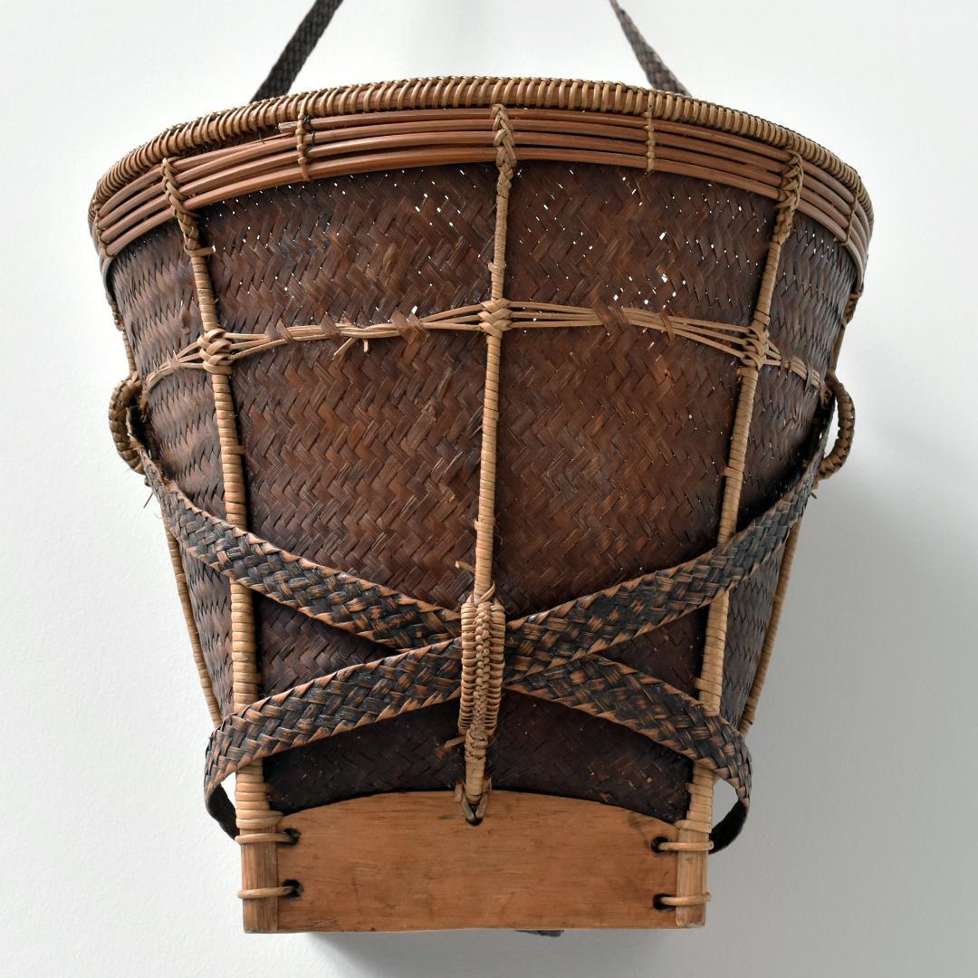 山岳少数民族 ラタン竹編籠 バスケット 竹かご 椀籠 バスケット古民芸 民藝