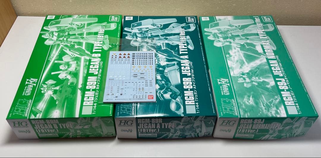 新品『水転写式デカール付属』ＨＧ 1/144 ジェガンＦ９１Ｖｅｒ.３機セット