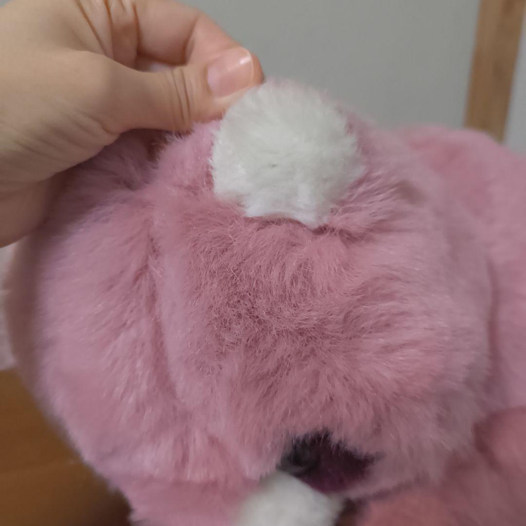 ぬいぐるみの三英 たぬき 昭和レトロ　あらいぐま　当時物　ピンク色　日本製