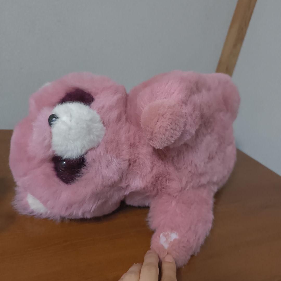 ぬいぐるみの三英 たぬき 昭和レトロ　あらいぐま　当時物　ピンク色　日本製