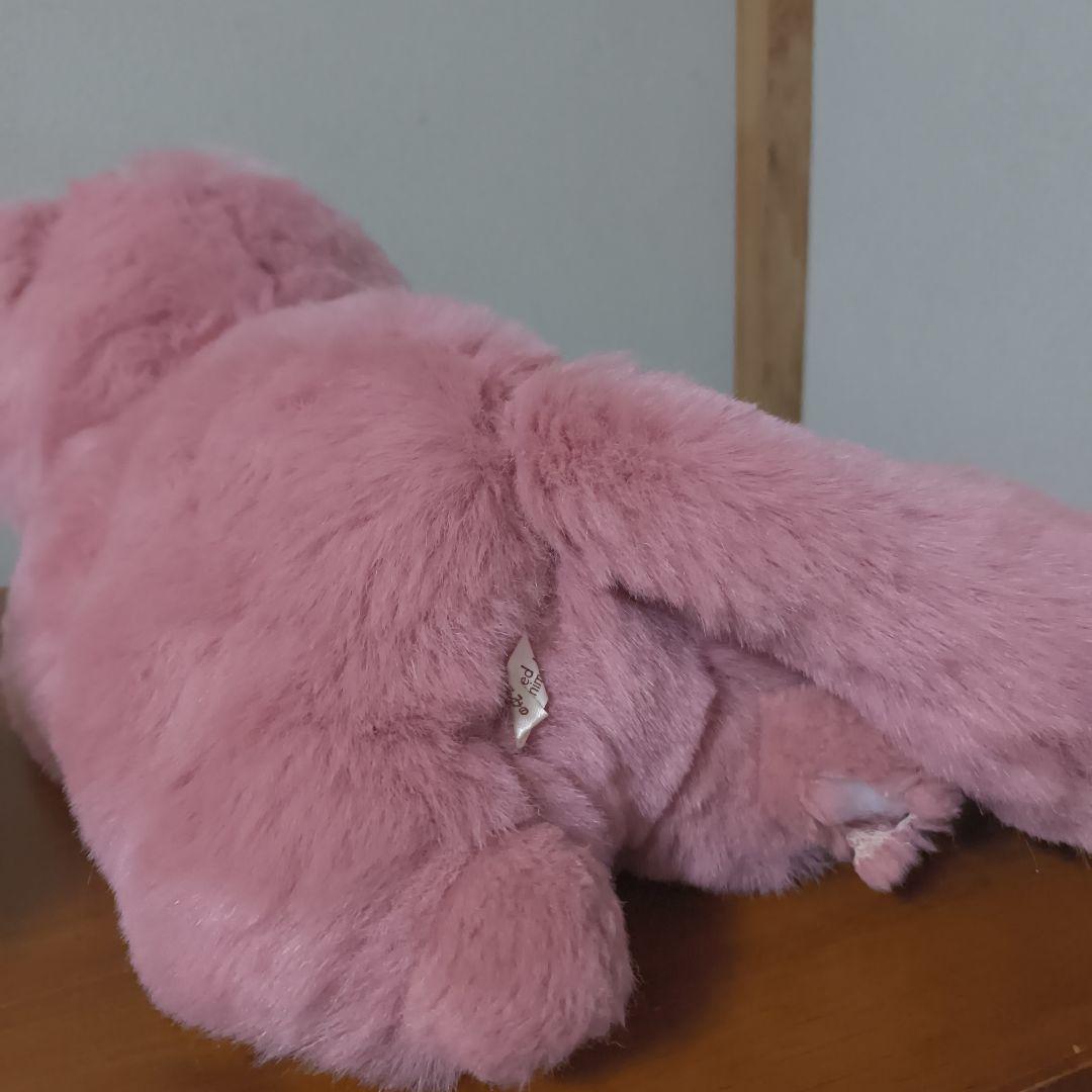 ぬいぐるみの三英 たぬき 昭和レトロ　あらいぐま　当時物　ピンク色　日本製