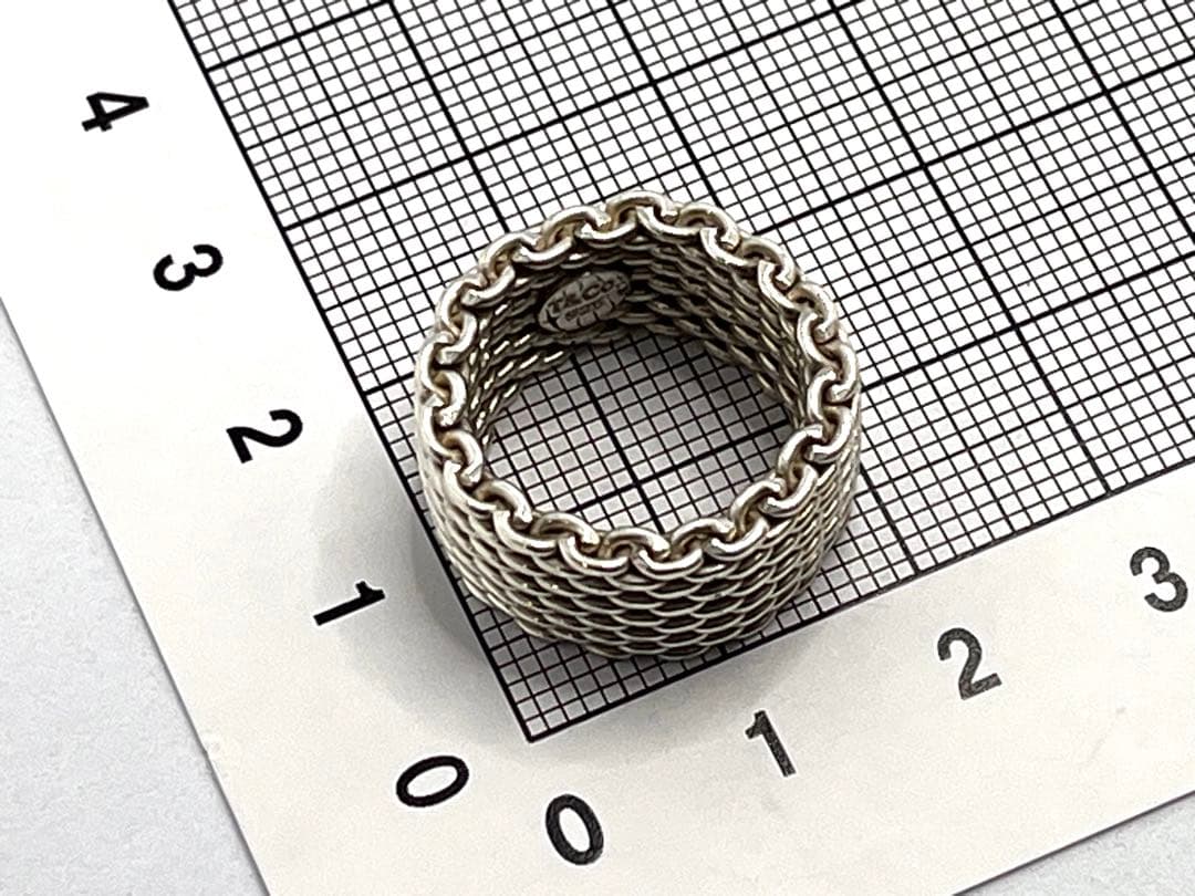 c892 オールド　ティファニー　サマセット　メッシュ　リング　925 約9号