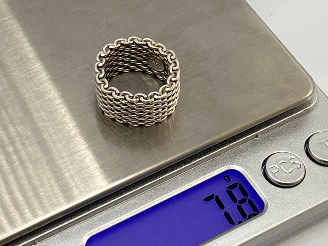 c892 オールド　ティファニー　サマセット　メッシュ　リング　925 約9号