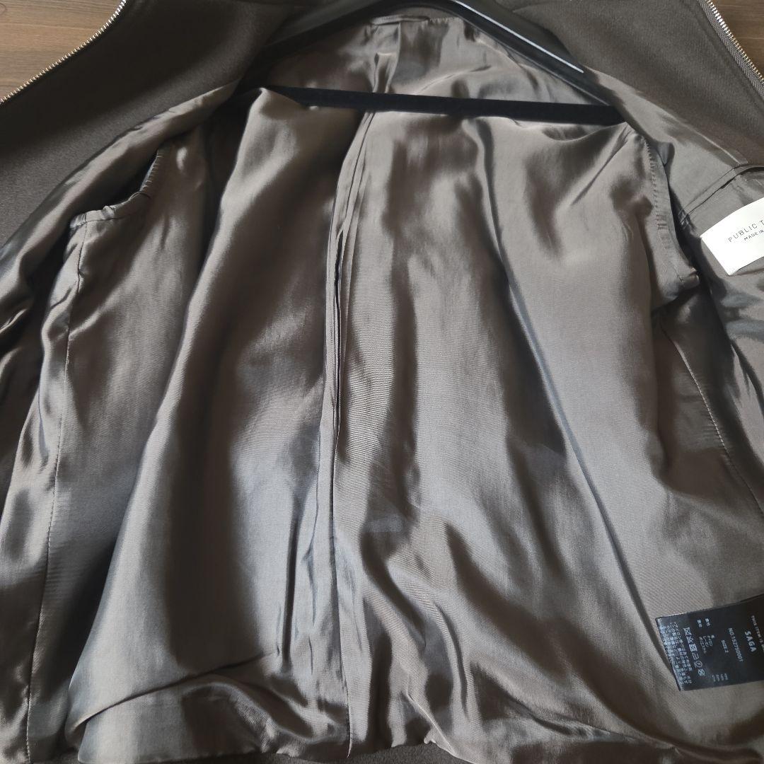PUBLIC TOKYO メルトンショートジップブルゾン　サイズ2　ブラウン