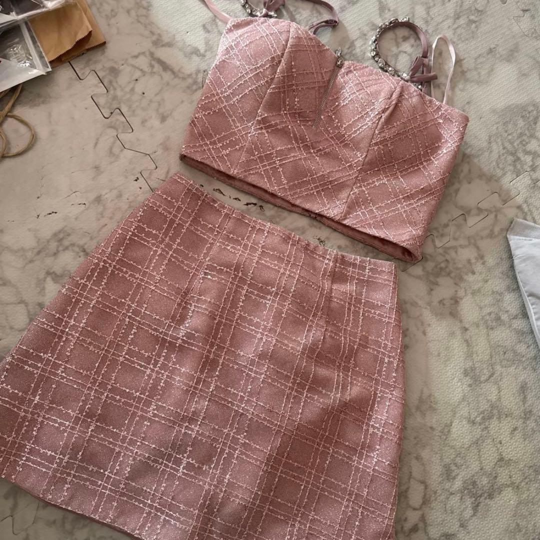 早い者勝ち♡♡ ROBE de FLEURS ピンクセットアップドレス♡