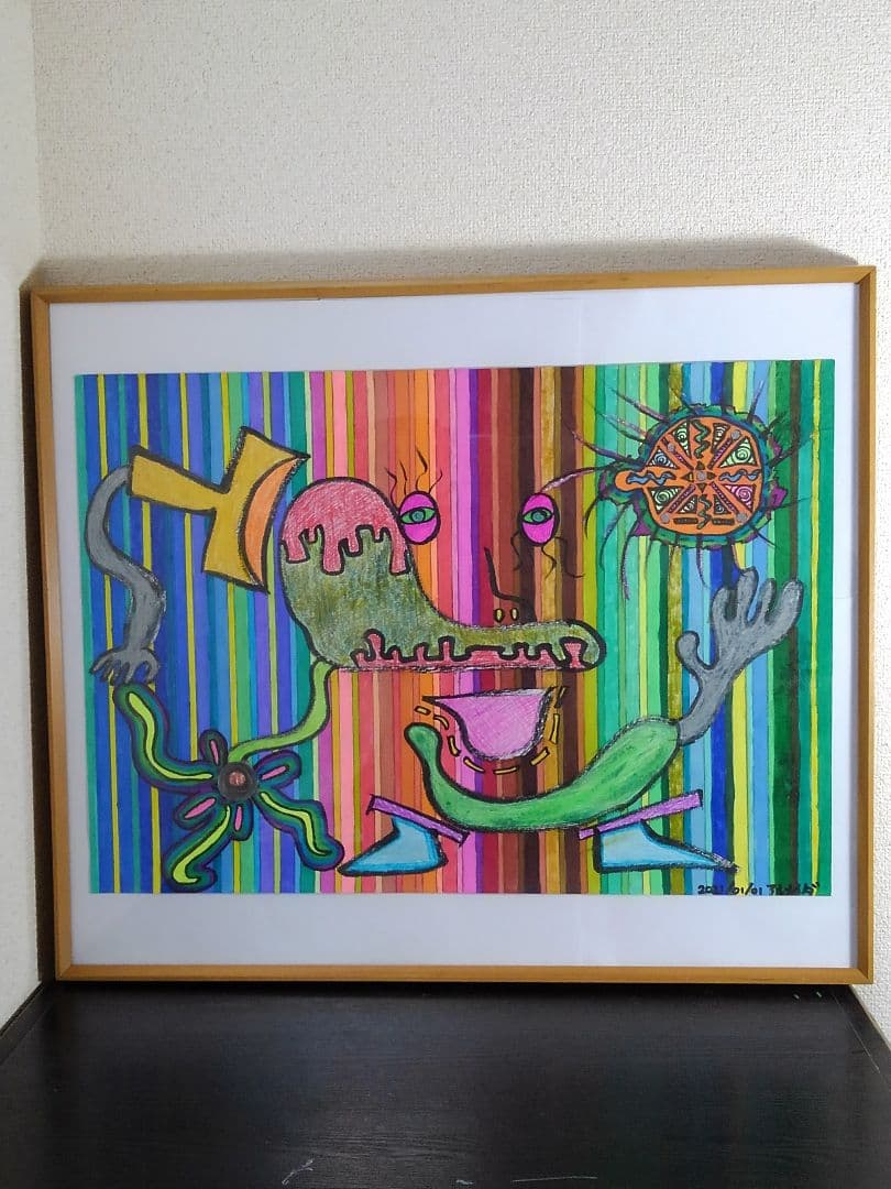 絵画　スマイルメーカー　額縁付き　原画