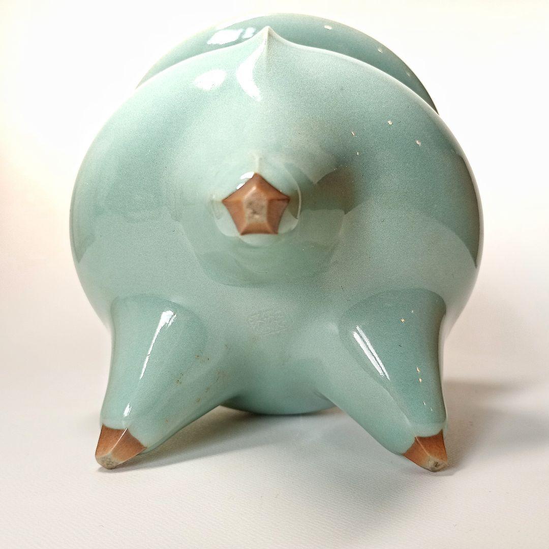 諏訪蘇山 青磁 袴腰香炉 二重共箱 四季草花銀火屋 約120g 帝室技芸員