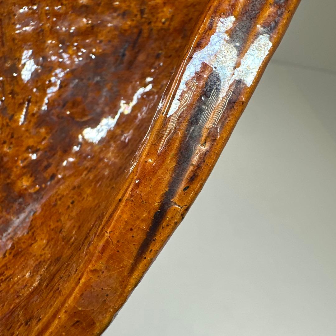 十六代　大樋長左衛門　大樋楽吉貝形大鉢　共箱　最大幅約28㎝　東Y7-0423⑤