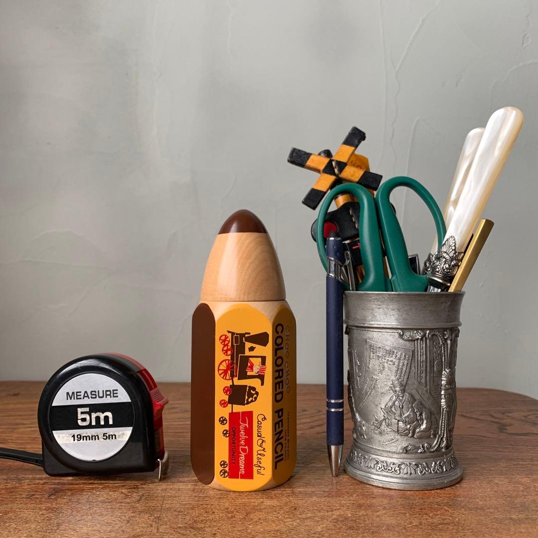 ご確認用　木製　鉛筆型ケース　色鉛筆セット　レトロ　ノベルティ