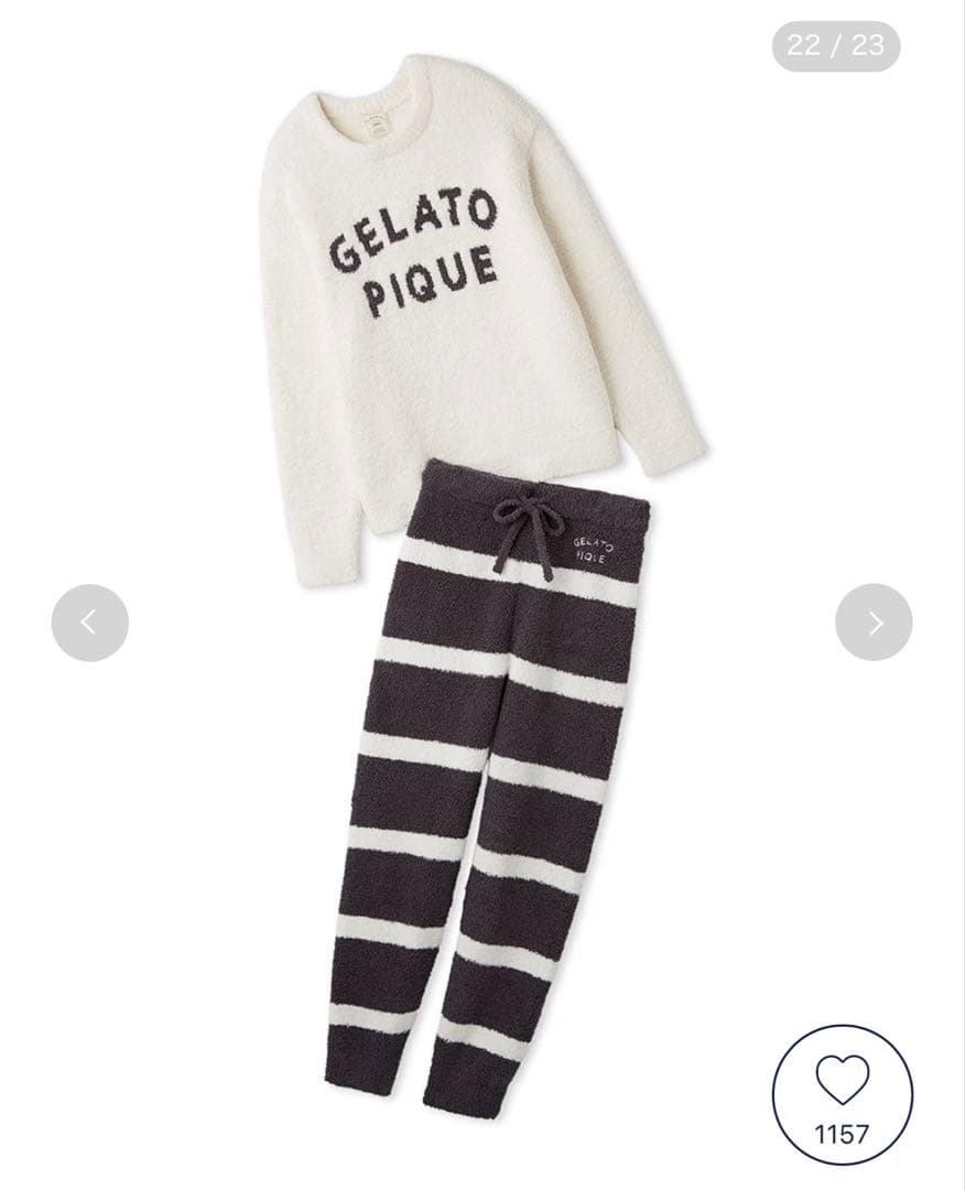 gelato pique パウダーロゴジャガードプルオーバー＆ロングパンツセット