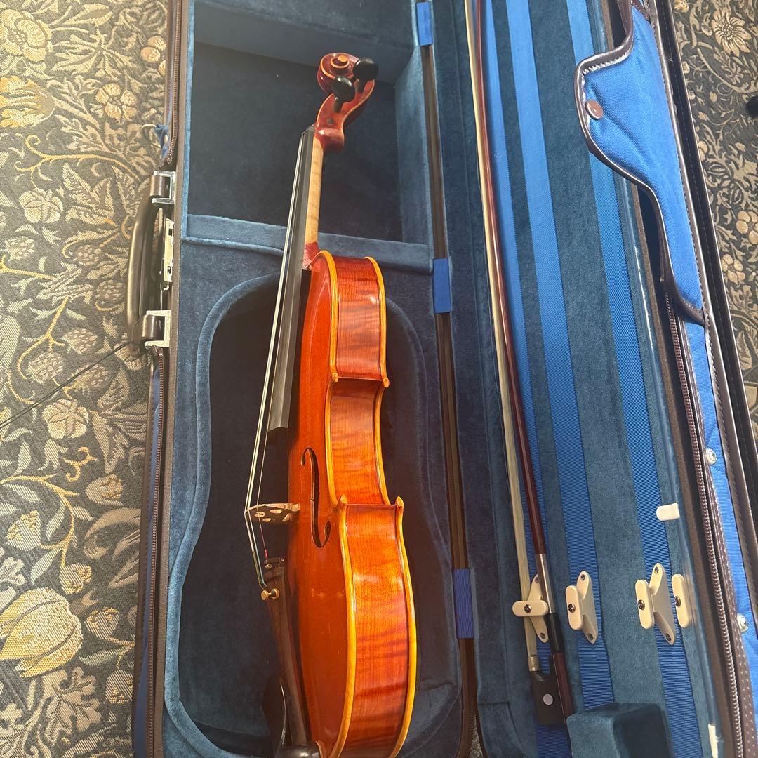 バイオリンケース お布団付き　青　バイオリン　弓