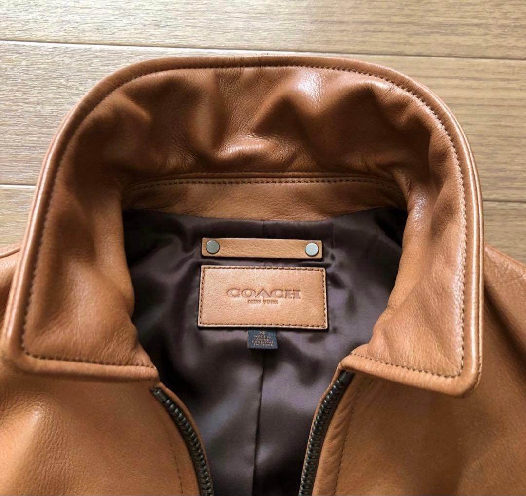 COACH レザージャケット キャメル 牛革 XS メンズ　レディース