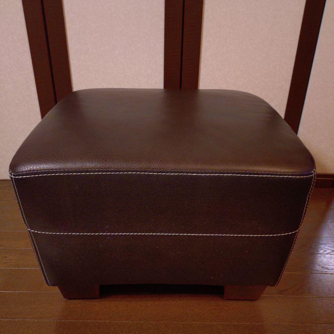 クラスティーナ　ブラウン本革オットマン