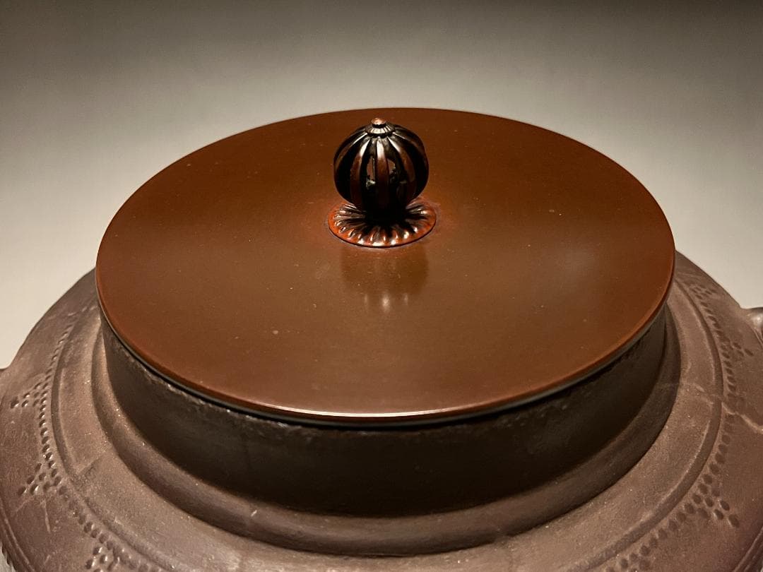 大西清右衛門　書付　甑口釜　肩霰八景地紋　天描作　茶道具