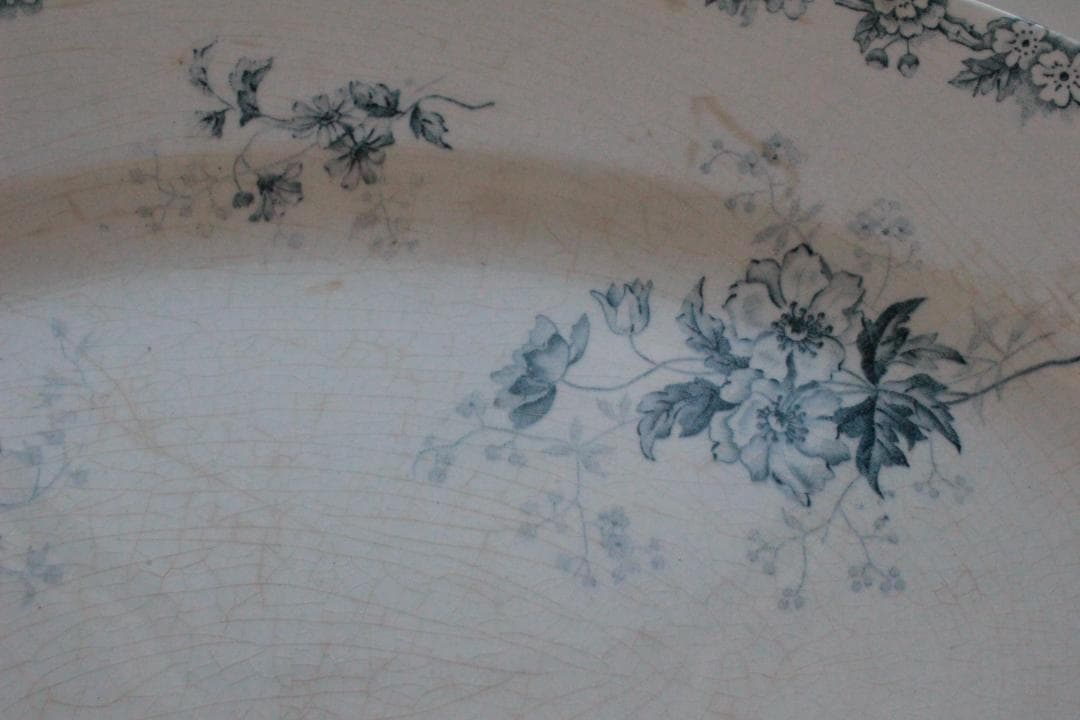 フランスアンティーク/ショワジールロア・バラのオーバルプレート