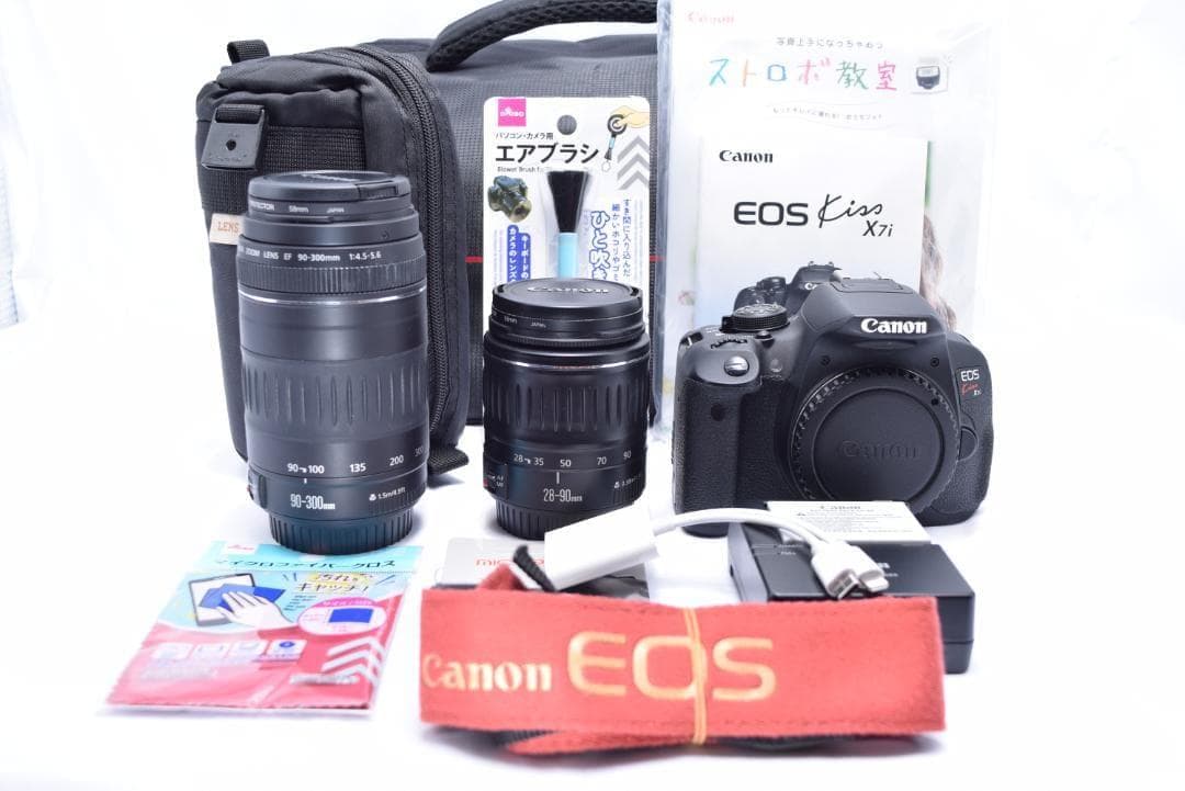 Canon Kiss X7i 　一眼レフカメラ　超望遠　Wレンズ　バック付き