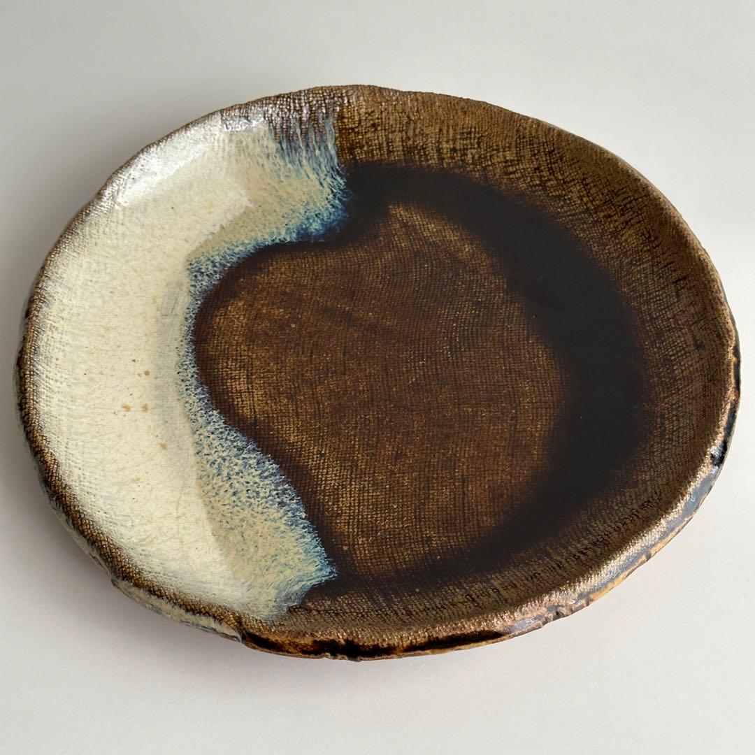 高内秀剛 皿 飴糠釉 掛分皿 共箱
