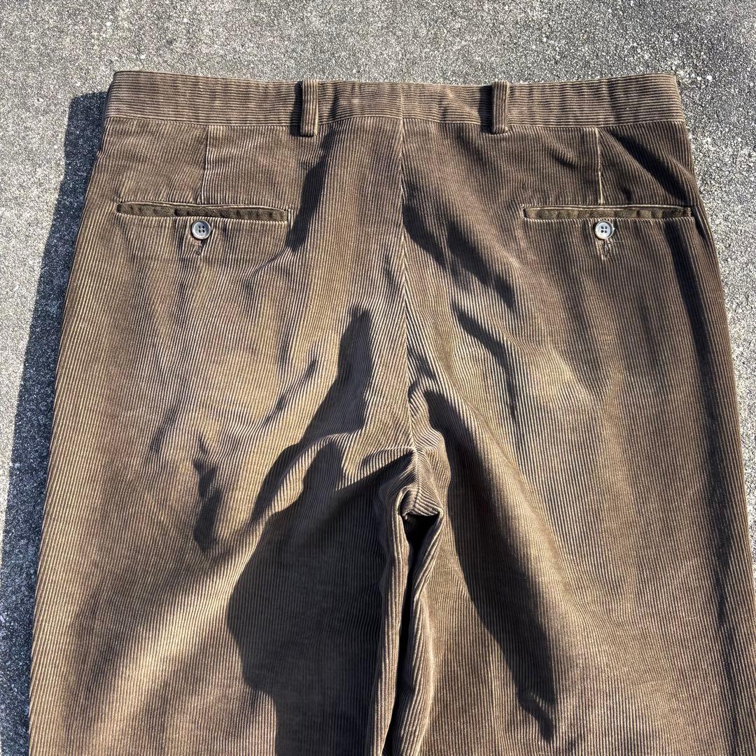 80s カナダ製 vintage コーデュロイパンツ 太畝 ツータック ブラウン