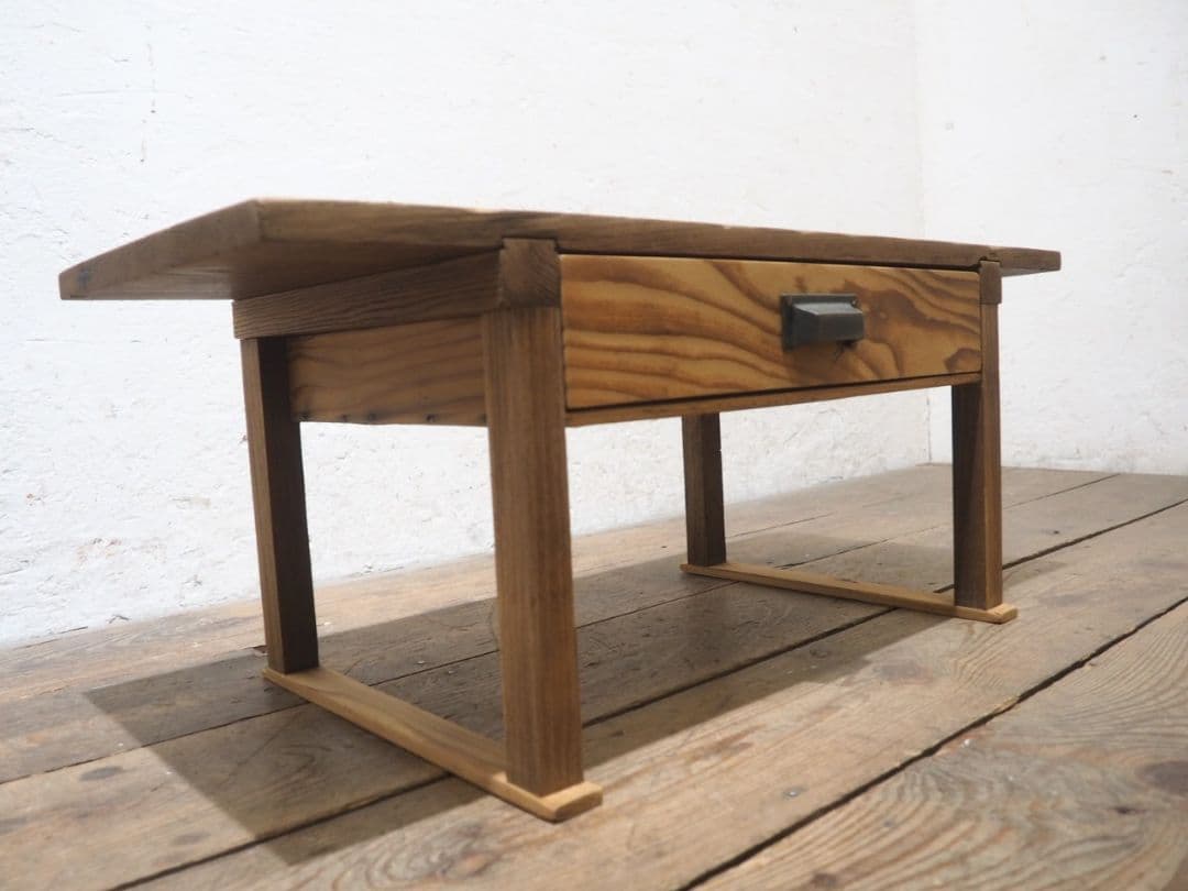 1257 　アンティーク　杉の文机　ローテーブル　陳列台　デスク　古家具　レトロ