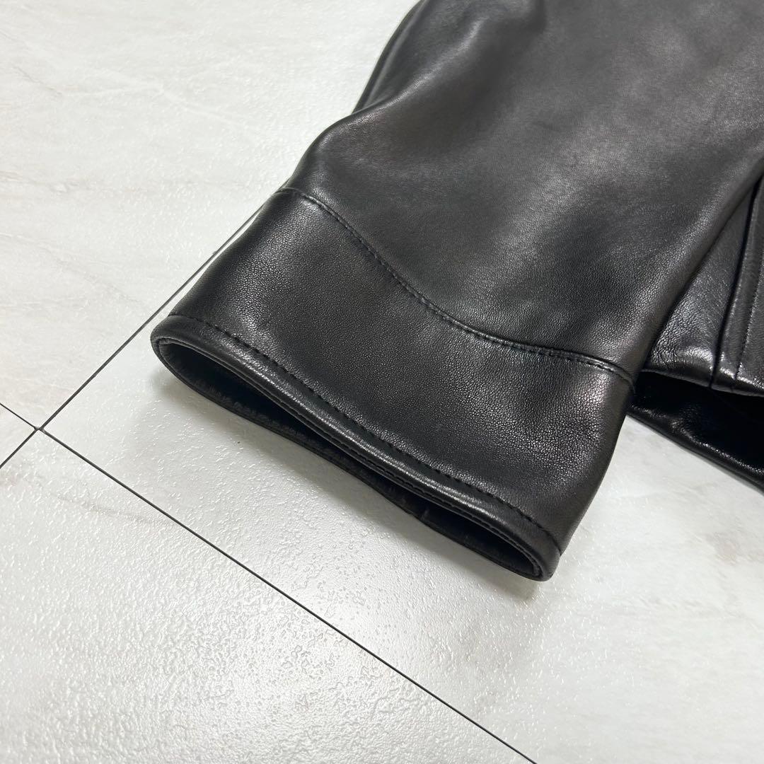 極美品 グッチ シングルライダース カウレザー ジャケット トムフォード期 46