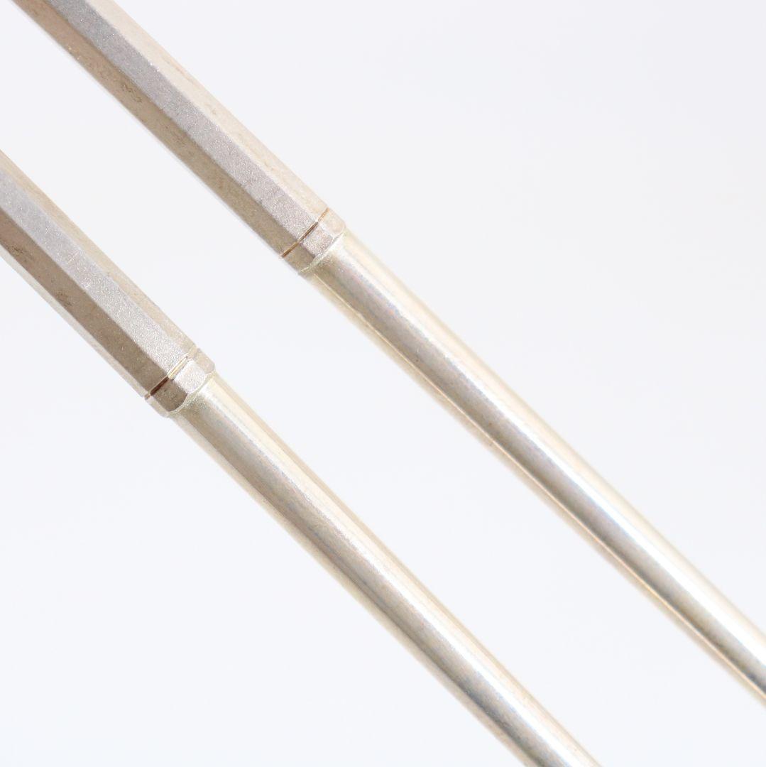 金谷五良三郎造 静和堂 南鐐椎頭八稜火箸 銀製刻印 共箱　C887