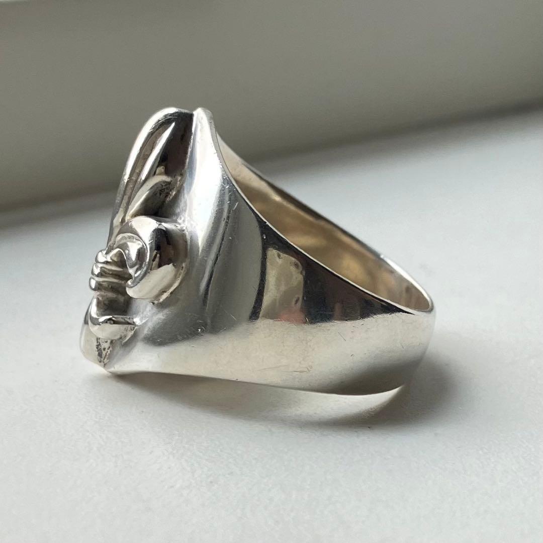 ヴィンテージ silver925 百合の紋章 シルバーリング フルールドリス