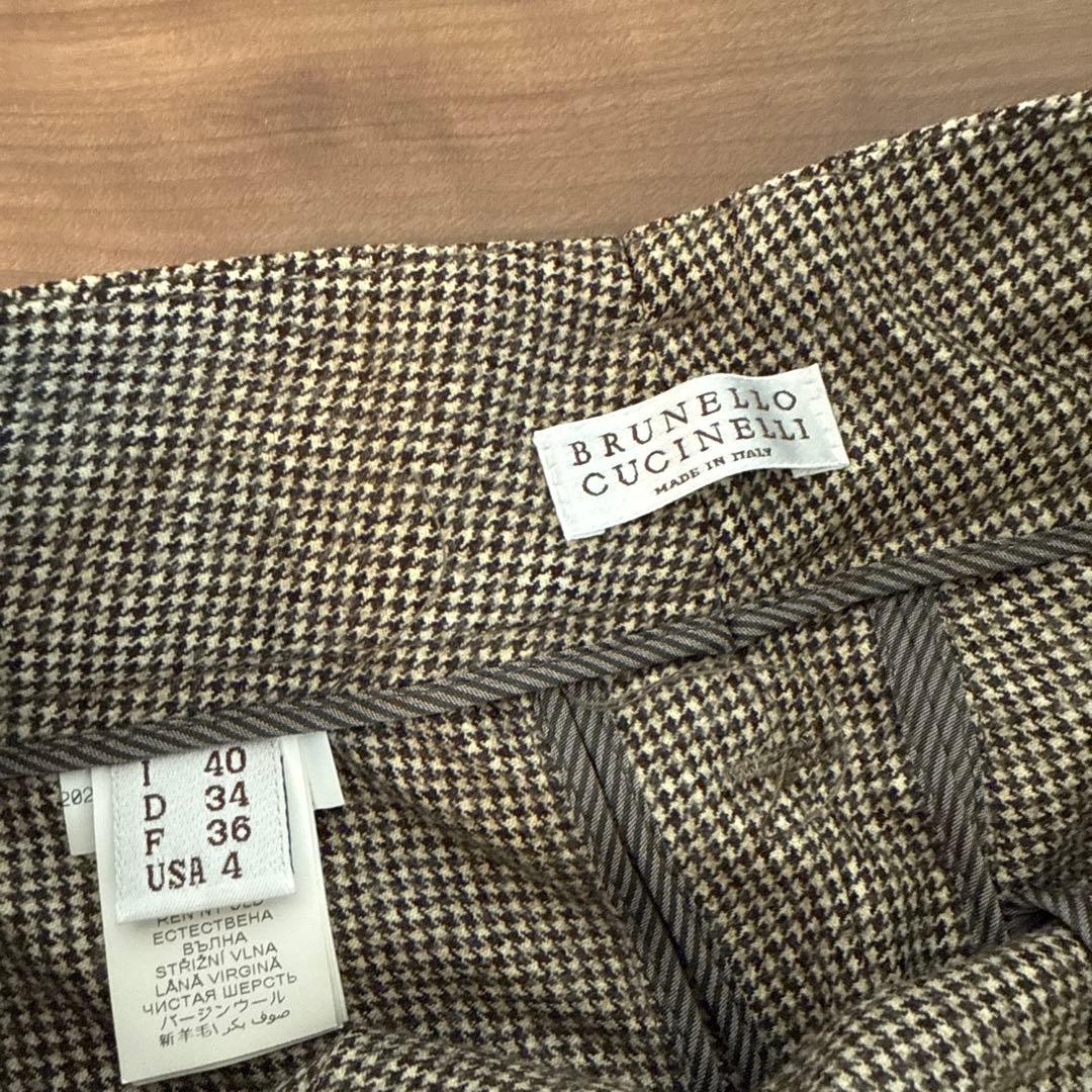 BRUNELLO CUCINELLI チェック柄 ガウチョパンツ USA4