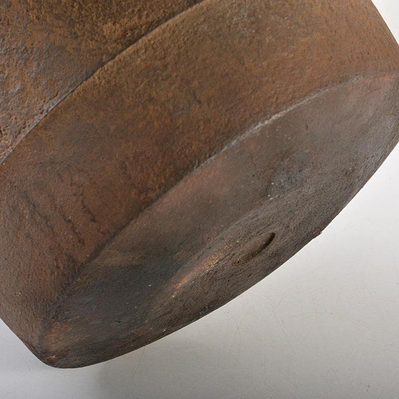 茶道具　釜師　伊藤鐐一造　肩衝筒釜　鉄釜　共箱　V　6567C