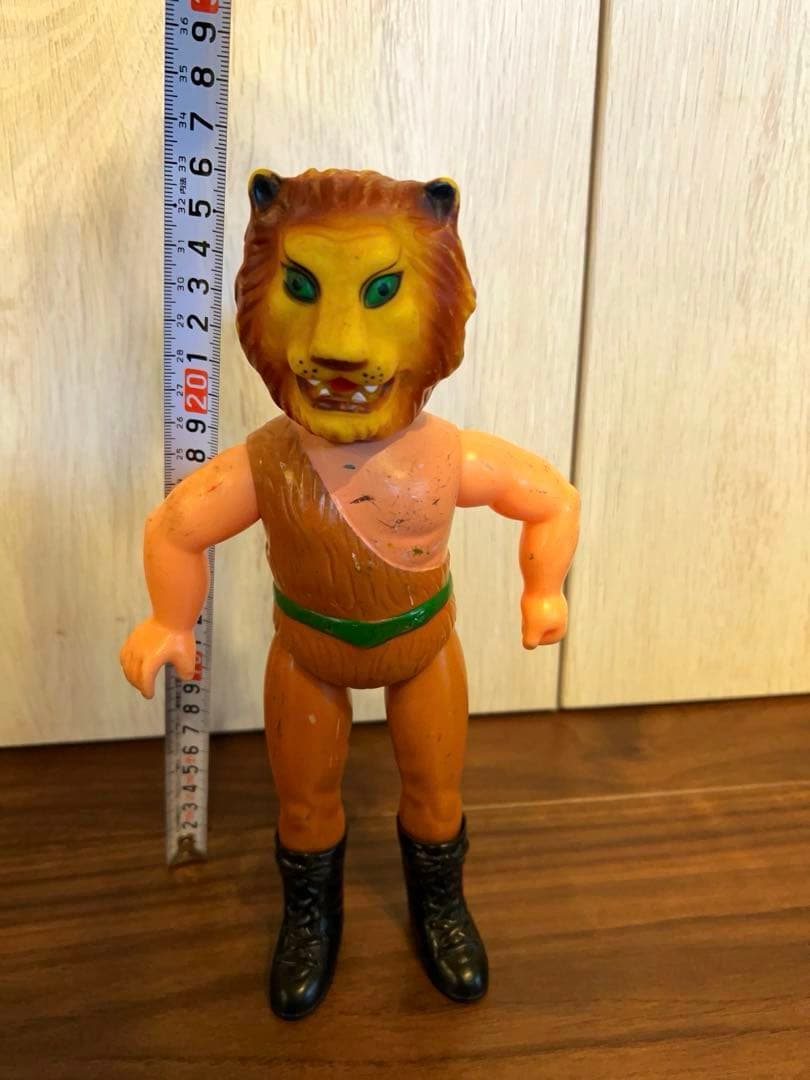 ザ・ライオンマン　ソフビ　タイガーマスク　当時物　中島製作所　昭和レトロ