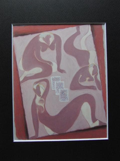 箸方たみ、【トランプ占　Ⅲ】、希少な画集画、新品高級額・額装付